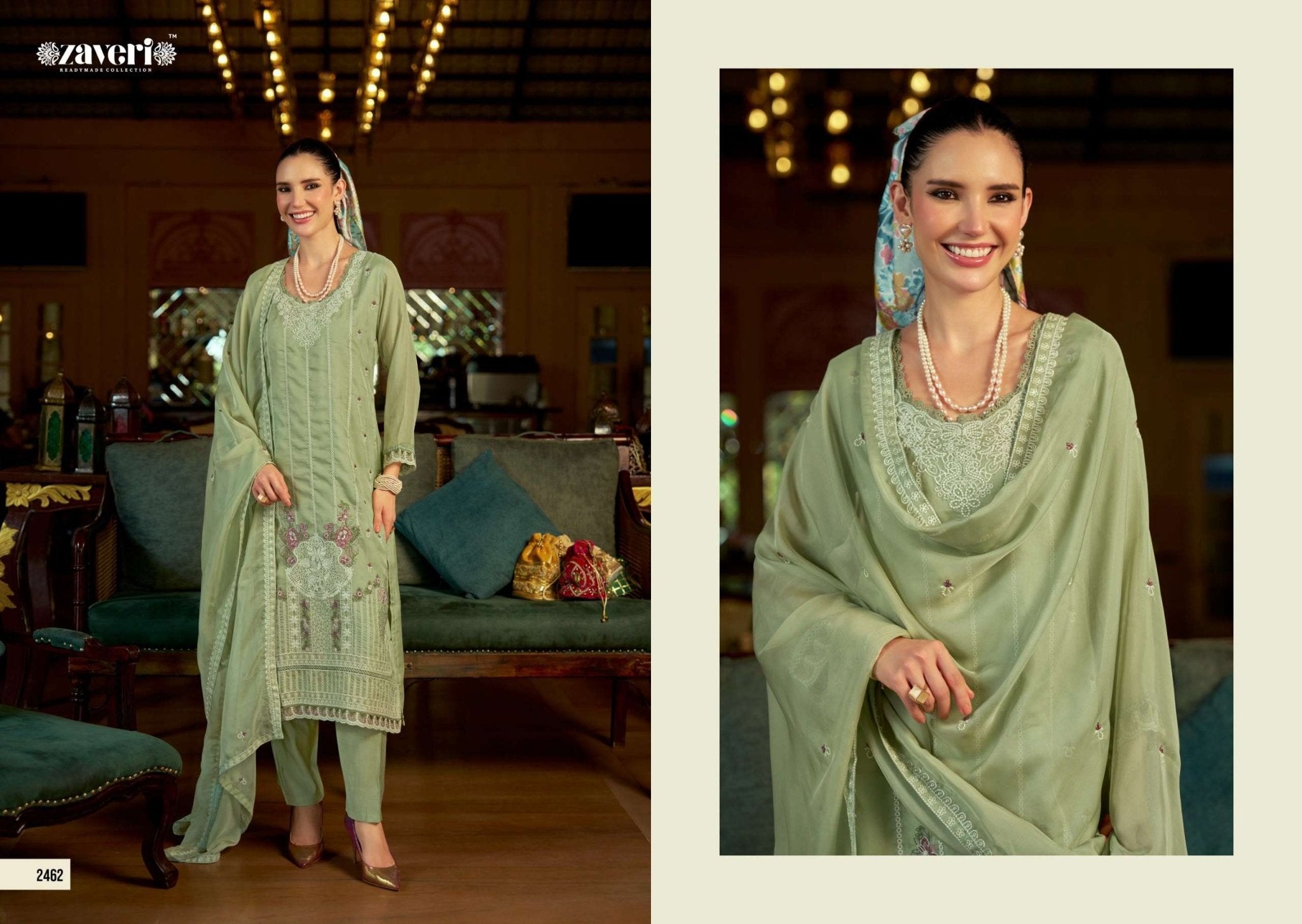 Zaveri Almirah Vol 2 Organza Embroidered Salwar Suit Set - Amrah Wholesale