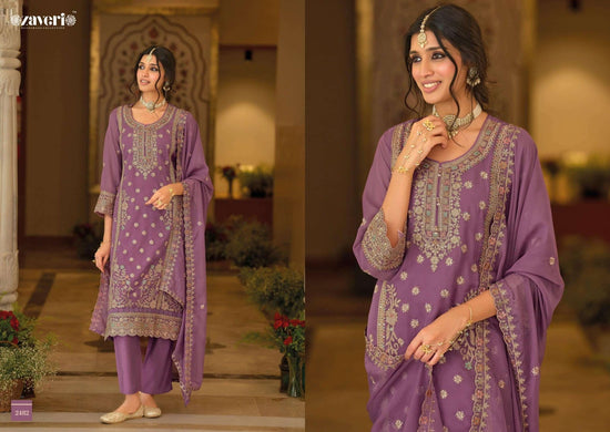 Zaveri Anaya Vol 6 Soft Organza Embroidery Kurti Pant Dupatta Set - Amrah Wholesale