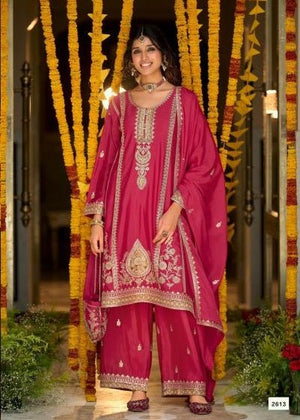 Zaveri D 2611 To 2613 Chinon Embroidered Designer Salwar Kameez Set - Amrah Wholesale