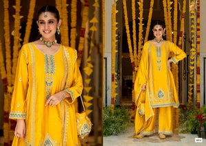 Zaveri D 2611 To 2613 Chinon Embroidered Designer Salwar Kameez Set