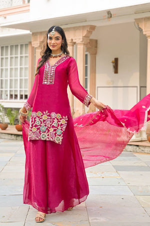 Zaveri D 50134 Pink Crush Satin Beads Work Designer Sharara - Amrah Wholesale