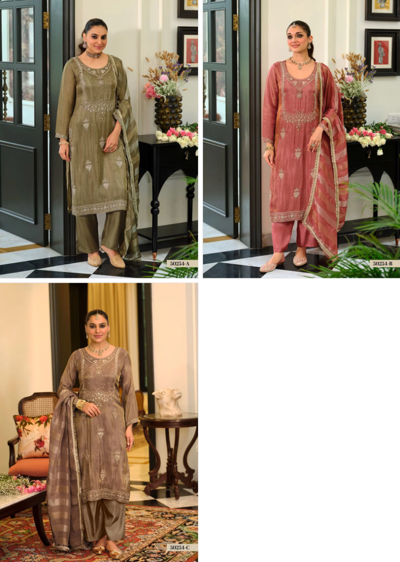 Eba LifeStyle Zaveri D 50254 A To C Viscose Simar Salwar Suit Set