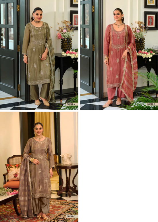 Eba LifeStyle Zaveri D 50254 A To C Viscose Simar Salwar Suit Set
