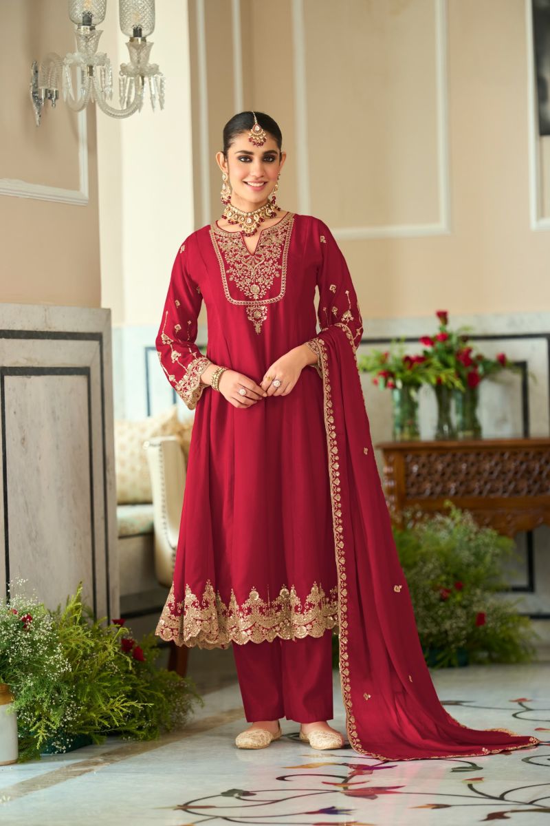 Zaveri D 9827 Chinon Embroidered Designer Salwar Kameez Set