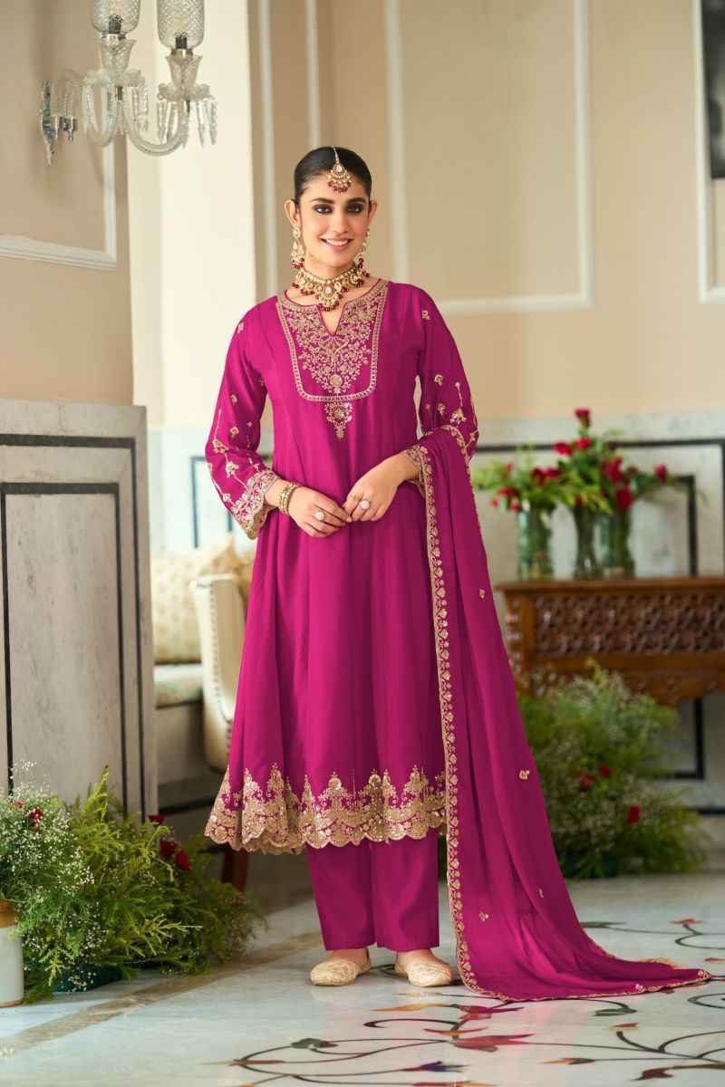 Zaveri D 9827 Chinon Embroidered Designer Salwar Kameez Set