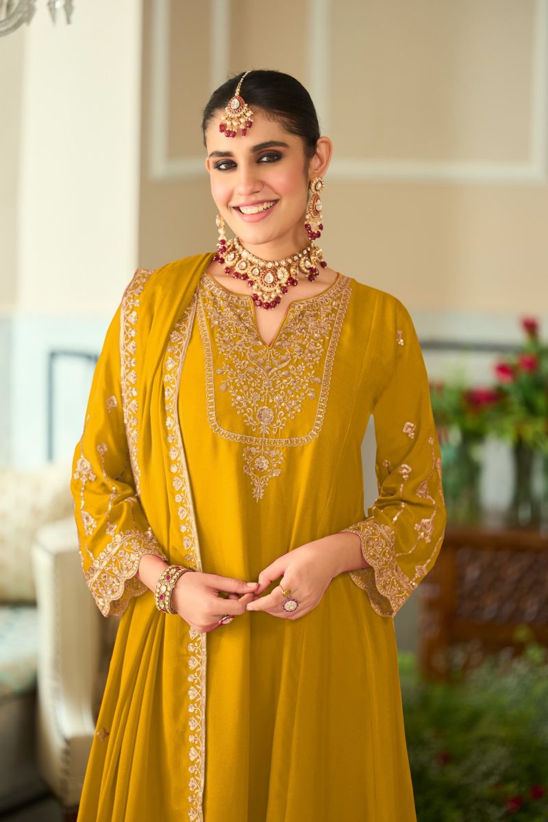 Zaveri D 9827 Chinon Embroidered Designer Salwar Kameez Set