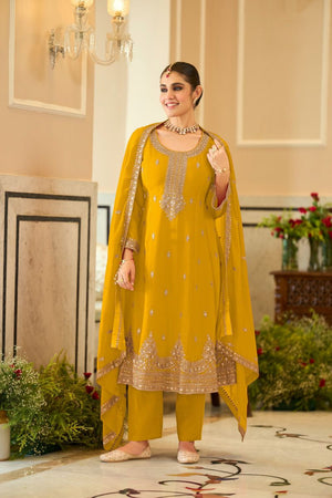 Zaveri D 9954 Chinon Embroidered Designer Salwar Kameez Set