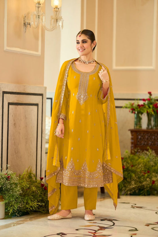 Zaveri D 9954 Chinon Embroidered Designer Salwar Kameez Set