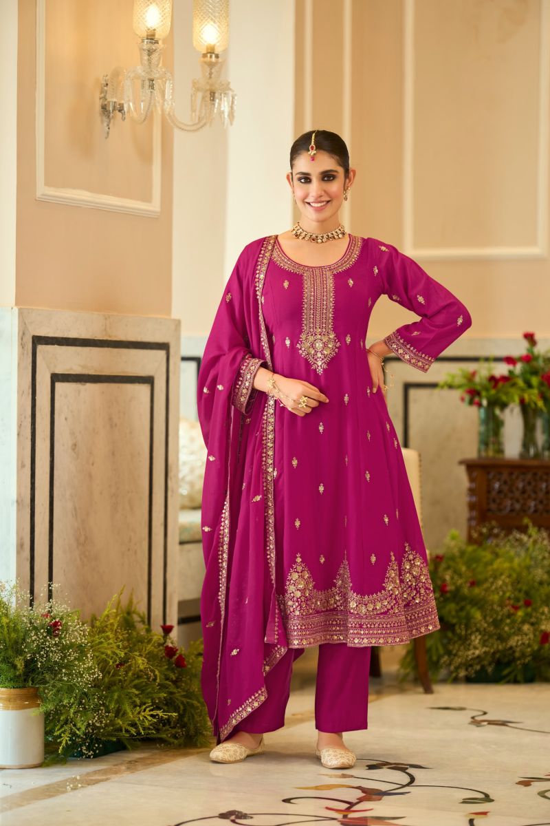 Zaveri D 9954 Chinon Embroidered Designer Salwar Kameez Set