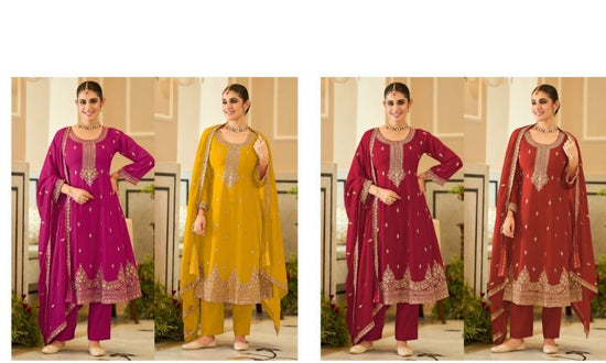 Zaveri D 9954 Chinon Embroidered Designer Salwar Kameez Set