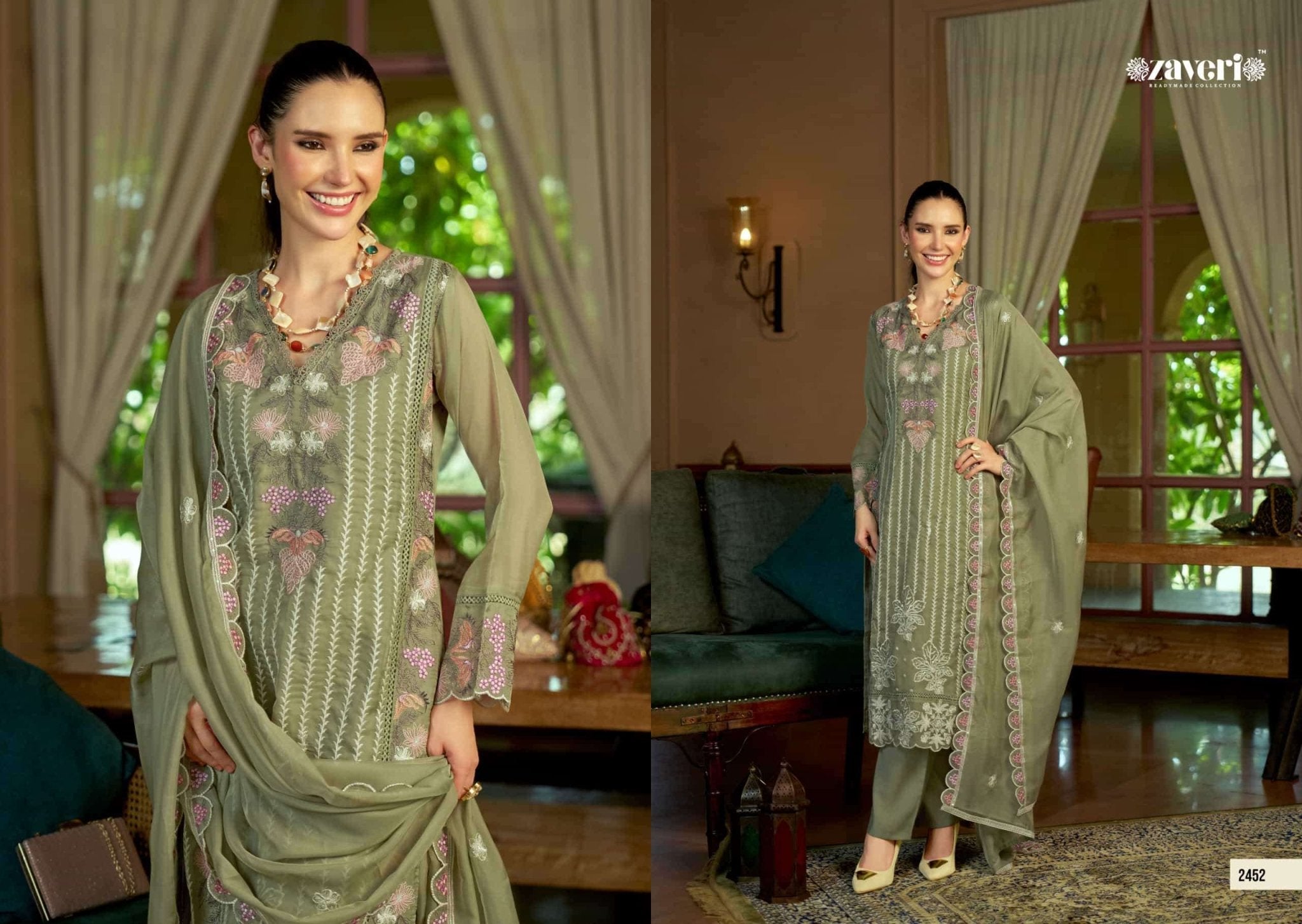 Zaveri Viana Vol 2 Premium Readymade Designer 3 Piece Suit - Amrah Wholesale