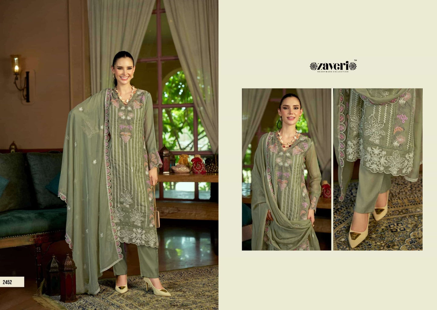 Zaveri Viana Vol 2 Premium Readymade Designer 3 Piece Suit - Amrah Wholesale