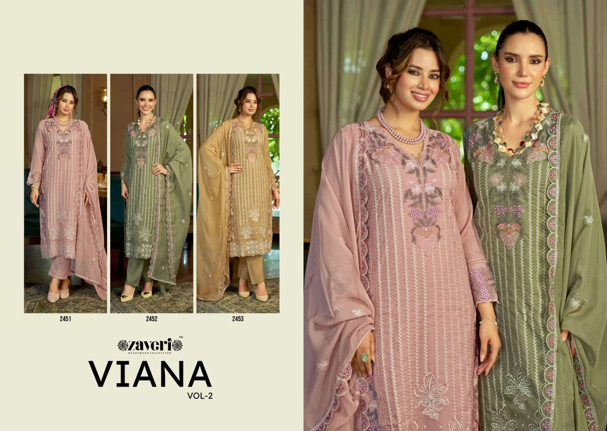 Zaveri Viana Vol 2 Premium Readymade Designer 3 Piece Suit - Amrah Wholesale