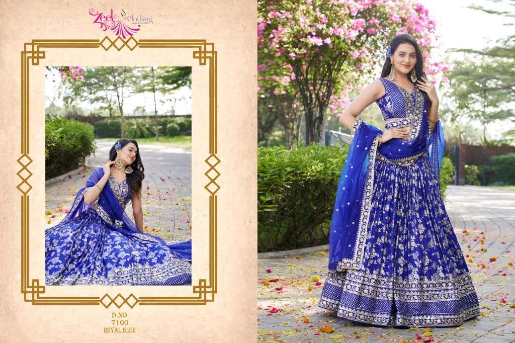 Zeel Clothing Amrapali Pure Dola Silk Printed Lehenga
