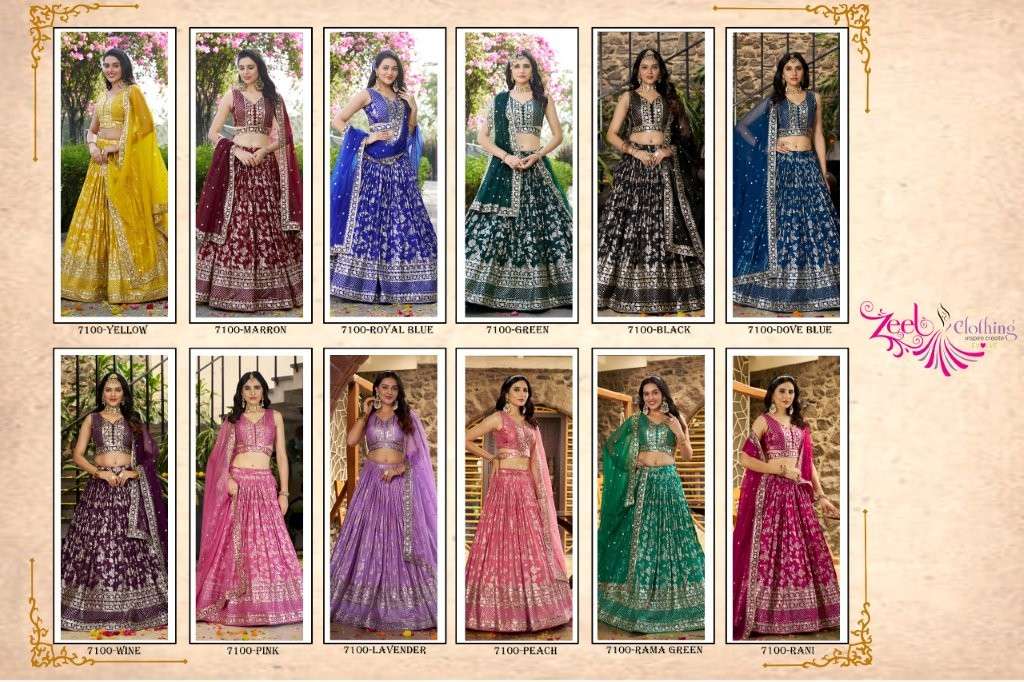 Zeel Clothing Amrapali Pure Dola Silk Printed Lehenga