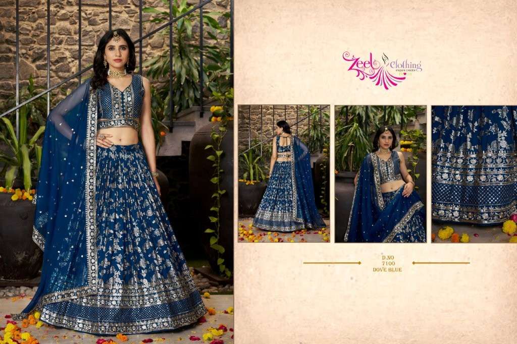Zeel Clothing Amrapali Pure Dola Silk Printed Lehenga