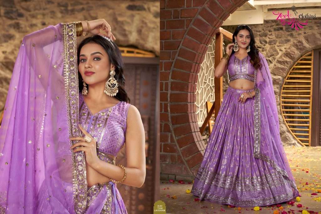 Zeel Clothing Amrapali Pure Dola Silk Printed Lehenga