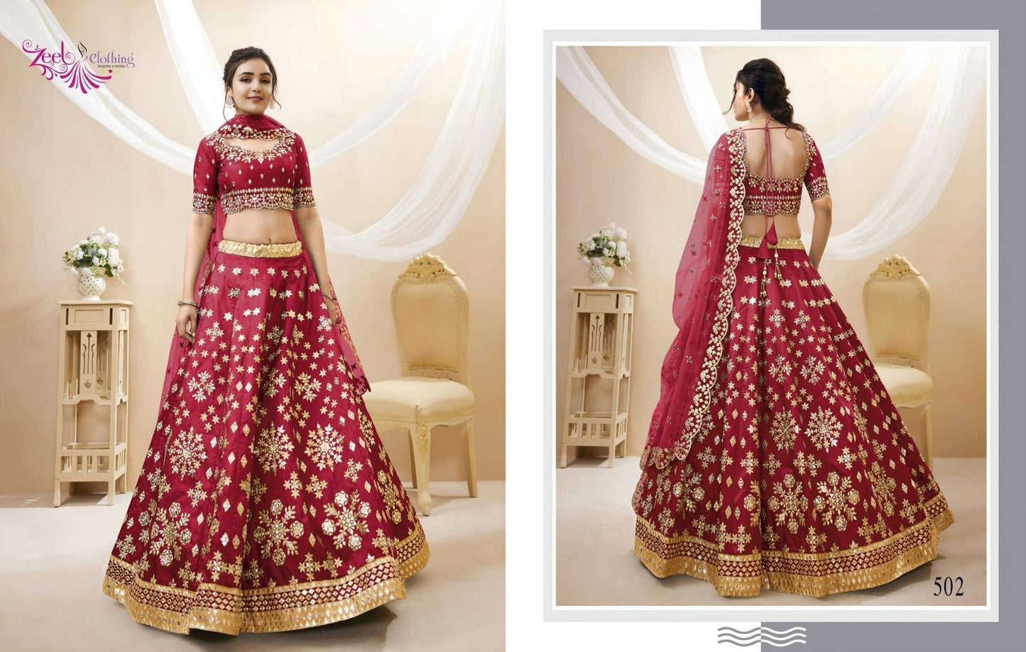 Zeel Clothing Angelic Vol-1 Silk Embroidery Lehenga - Amrah Wholesale