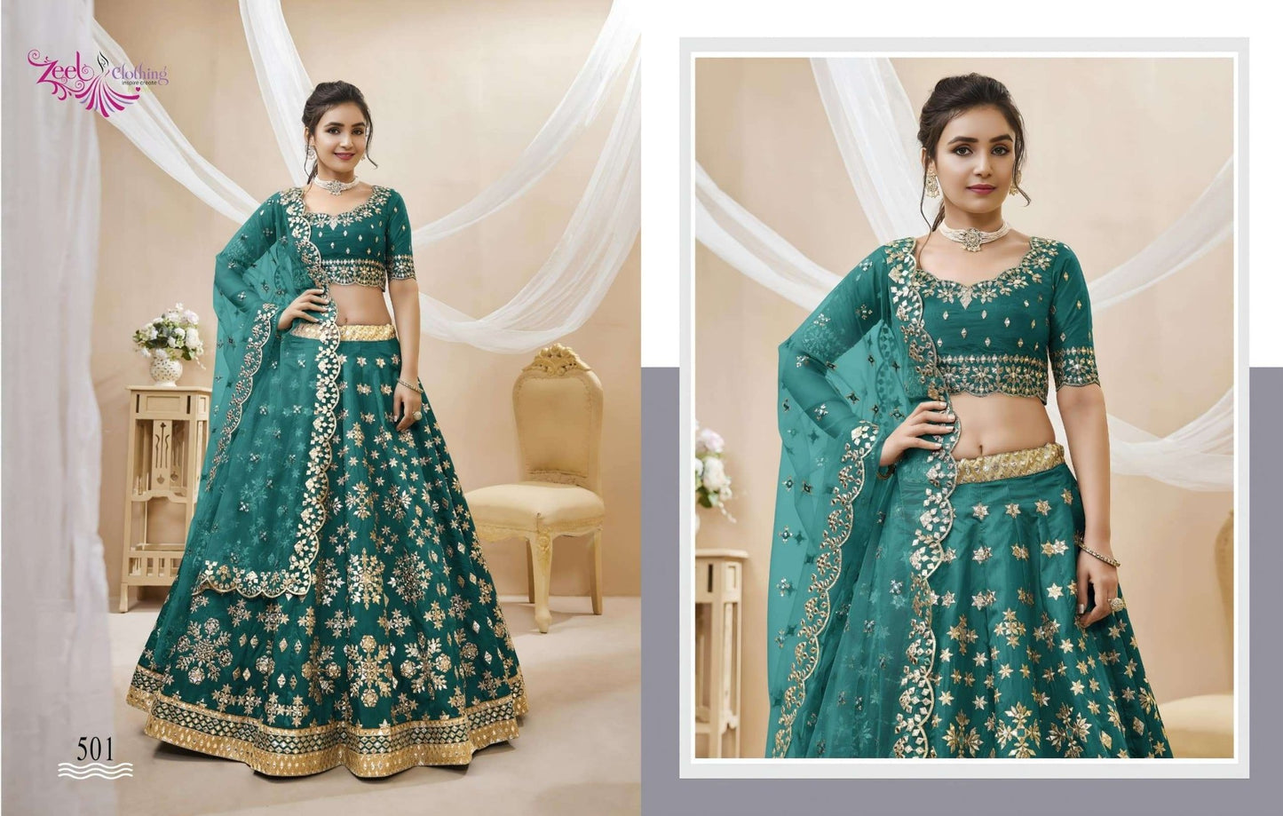 Zeel Clothing Angelic Vol-1 Silk Embroidery Lehenga - Amrah Wholesale