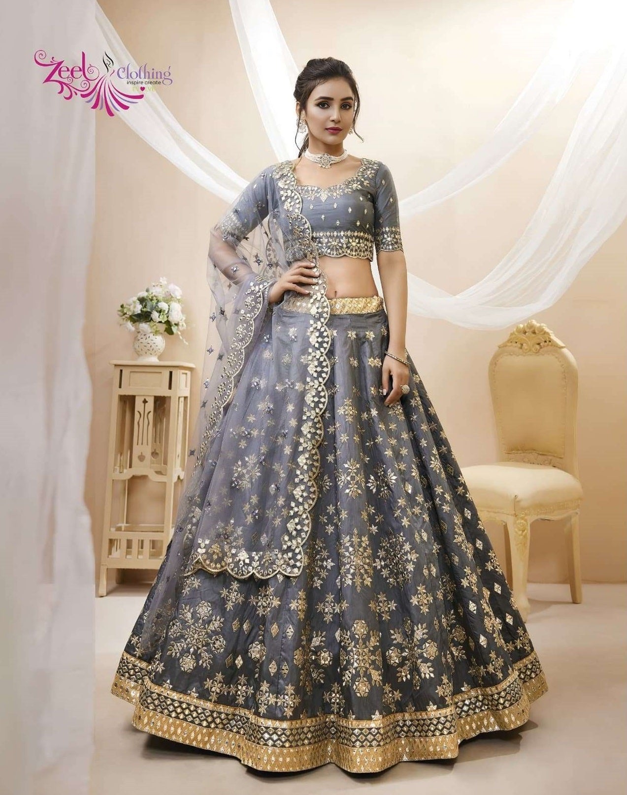 Zeel Clothing Angelic Vol-1 Silk Embroidery Lehenga - Amrah Wholesale