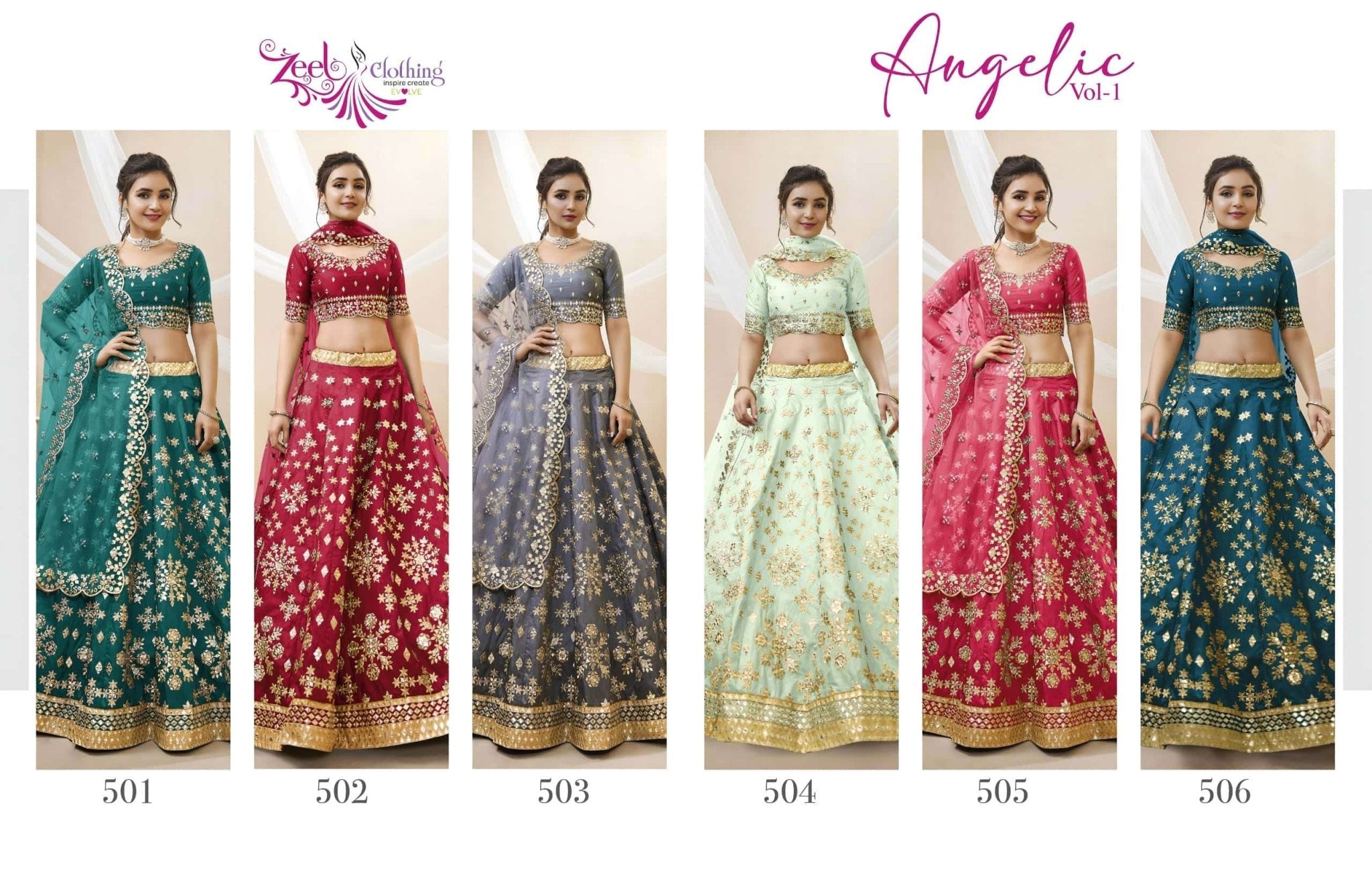 Zeel Clothing Angelic Vol-1 Silk Embroidery Lehenga - Amrah Wholesale