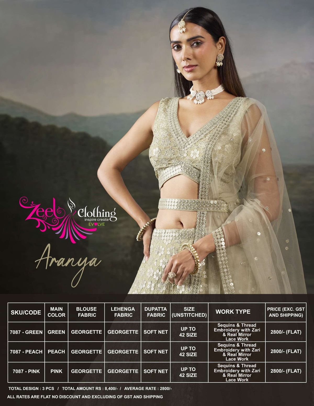 ZEEL CLOTHING ARANYA - 139 Georgette Sequence Embroidered Lehenga