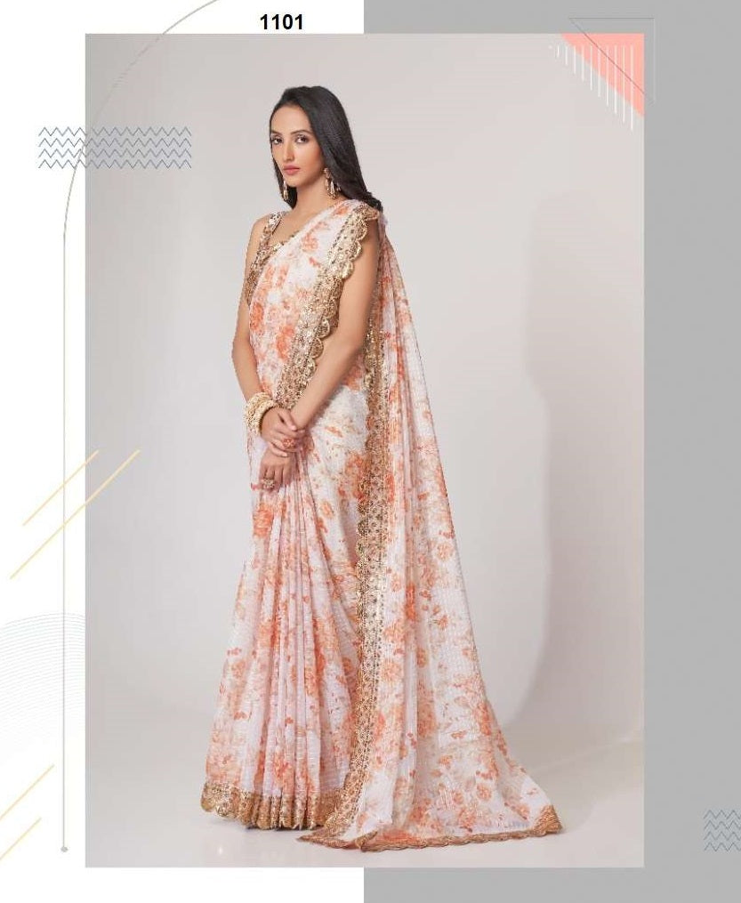 Zeel Clothing Floral Saree Vol-1