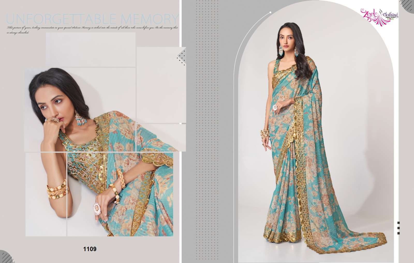 Zeel Clothing Floral Saree Vol-1