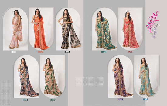 Zeel Clothing Floral Saree Vol-1