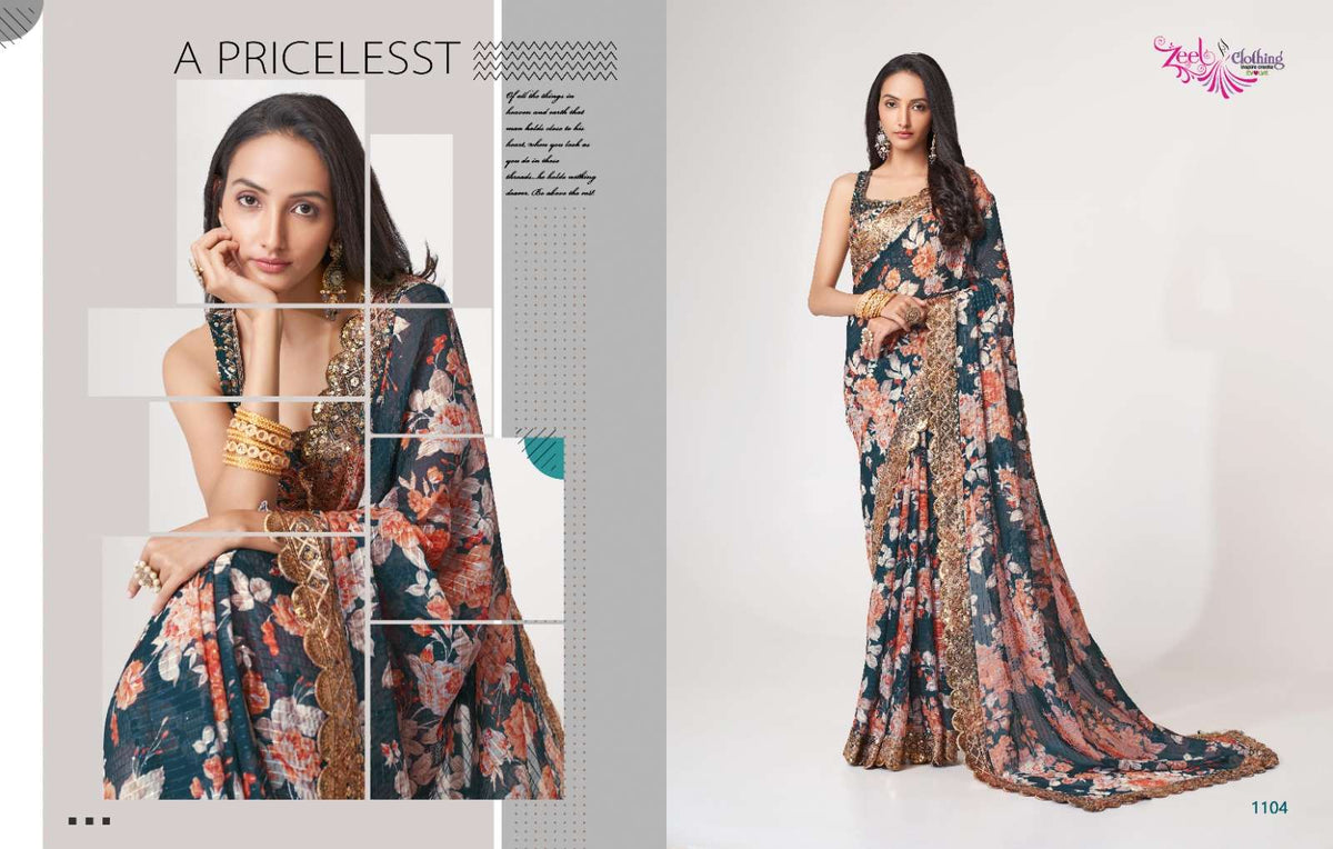 Zeel Clothing Floral Saree Vol-1