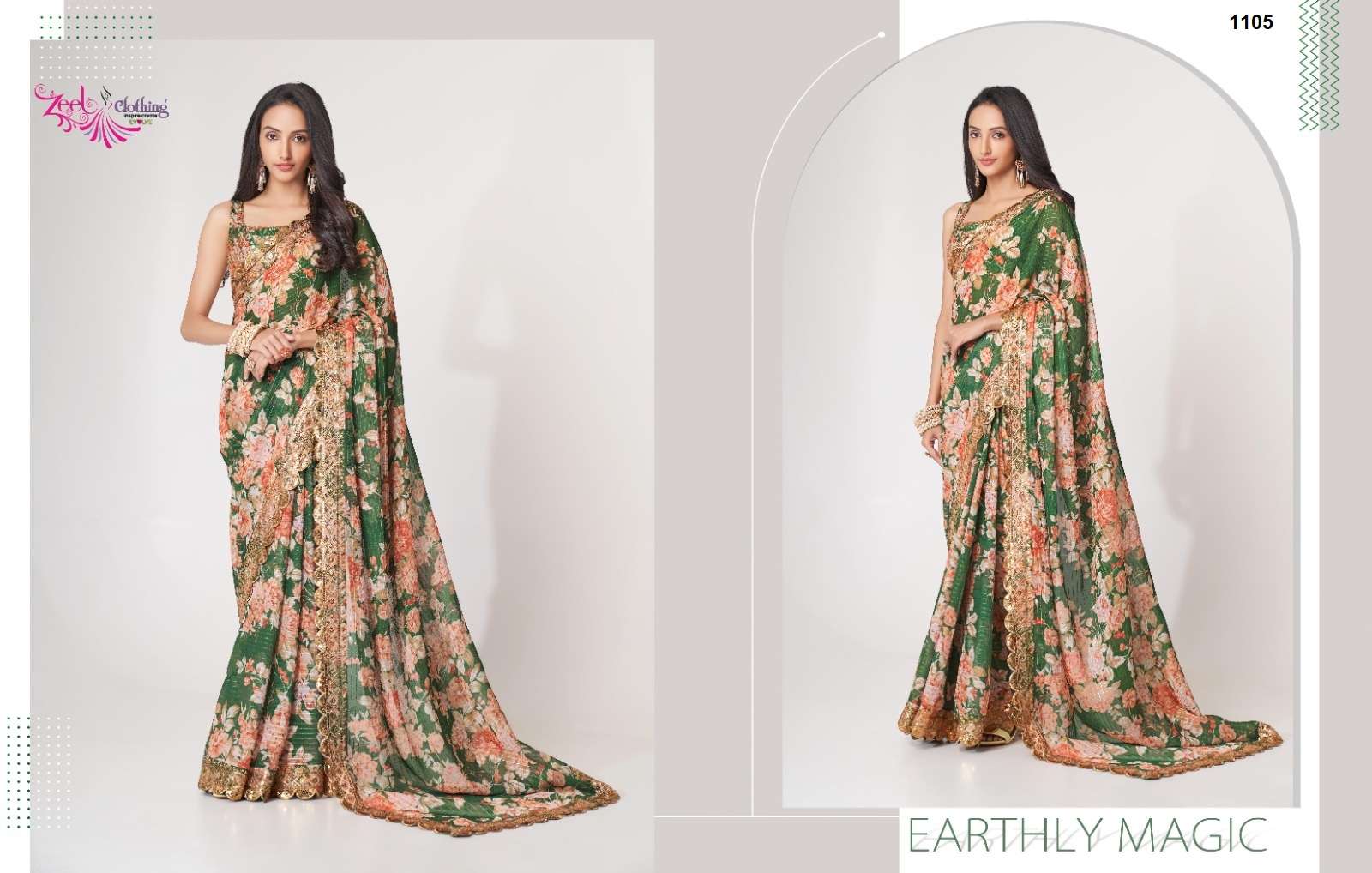 Zeel Clothing Floral Saree Vol-1
