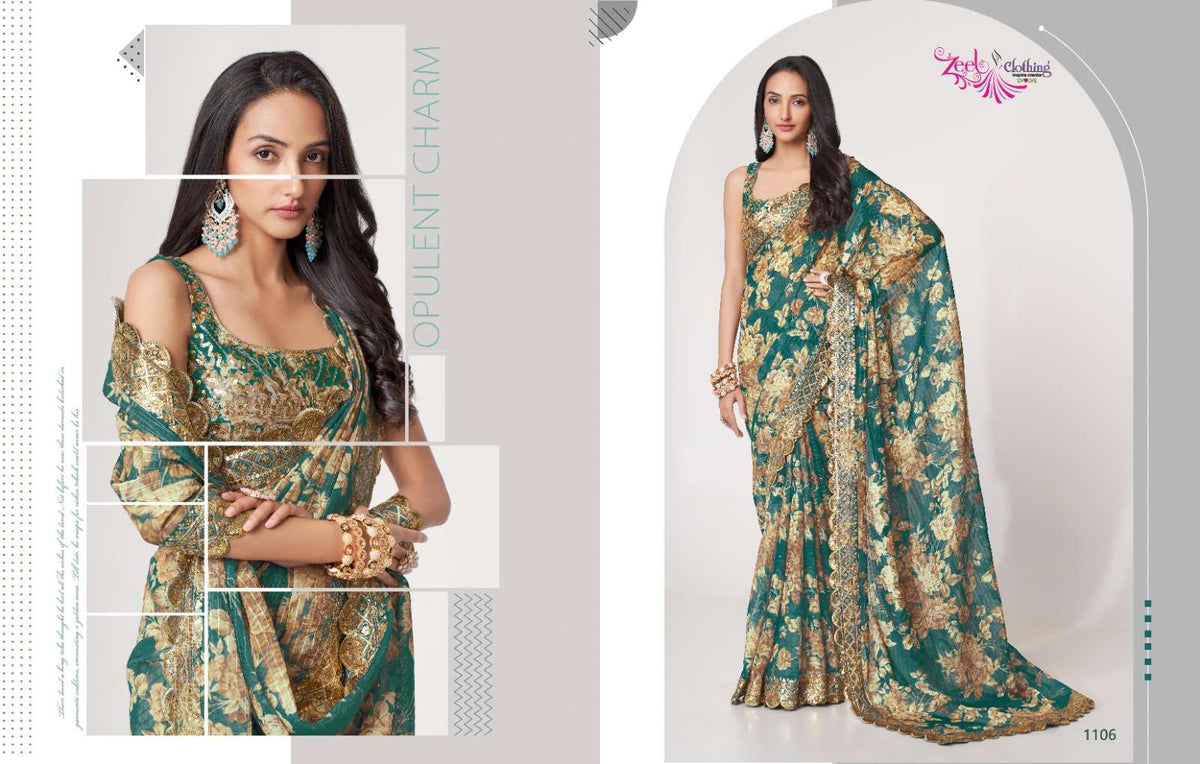 Zeel Clothing Floral Saree Vol-1