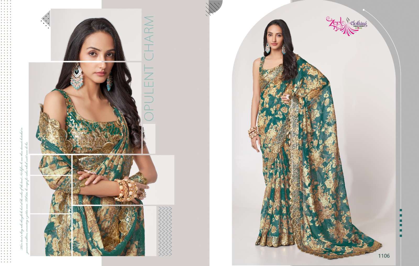 Zeel Clothing Floral Saree Vol-1