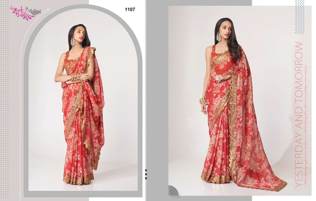 Zeel Clothing Floral Saree Vol-1