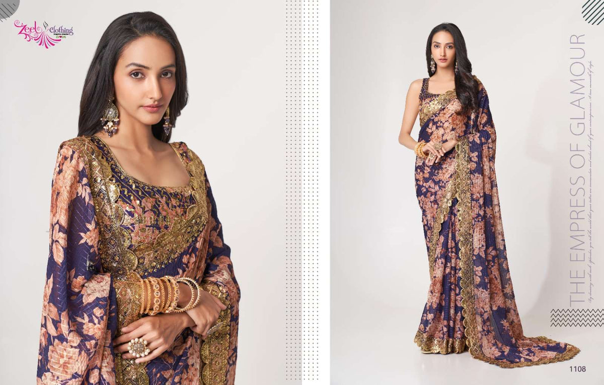 Zeel Clothing Floral Saree Vol-1