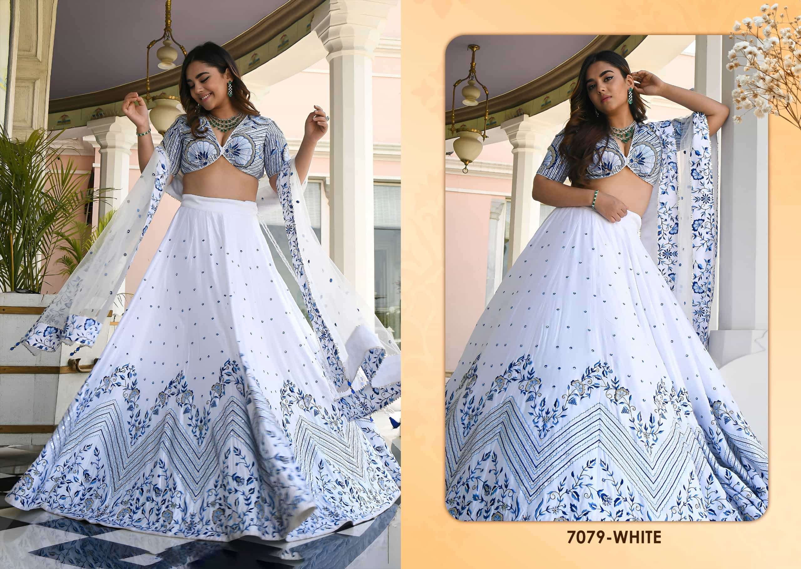 Zeel Clothing Vol-34 Georgette Embroidery Semi-Stitched Lehengas
