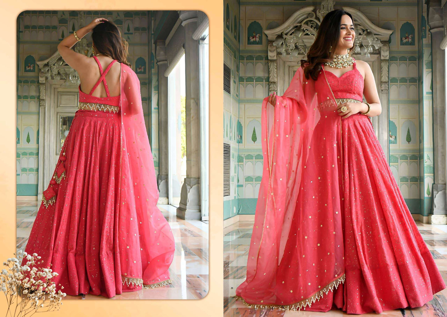 Zeel Clothing Vol-34 Georgette Embroidery Semi-Stitched Lehengas