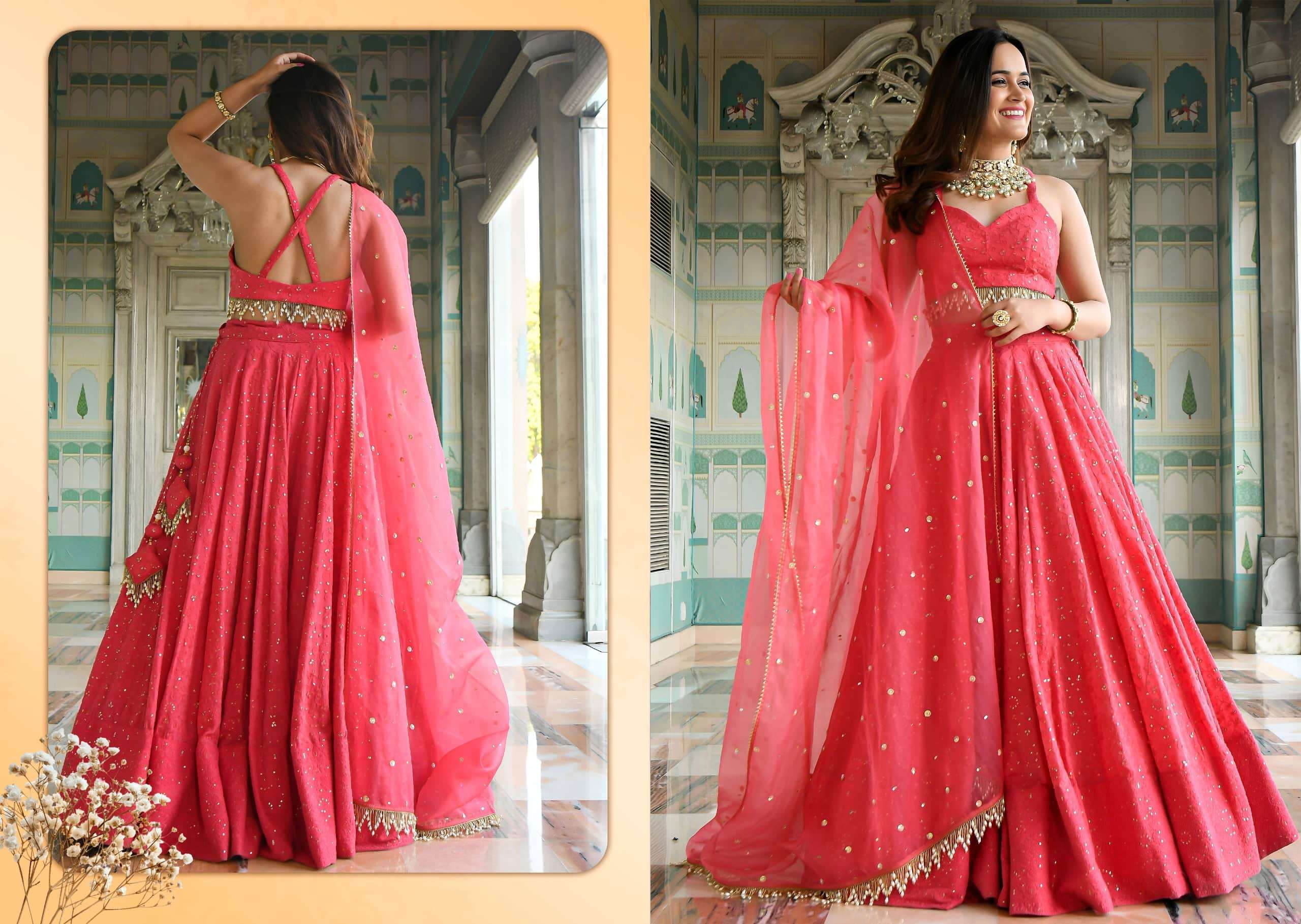 Zeel Clothing Vol-34 Georgette Embroidery Semi-Stitched Lehengas
