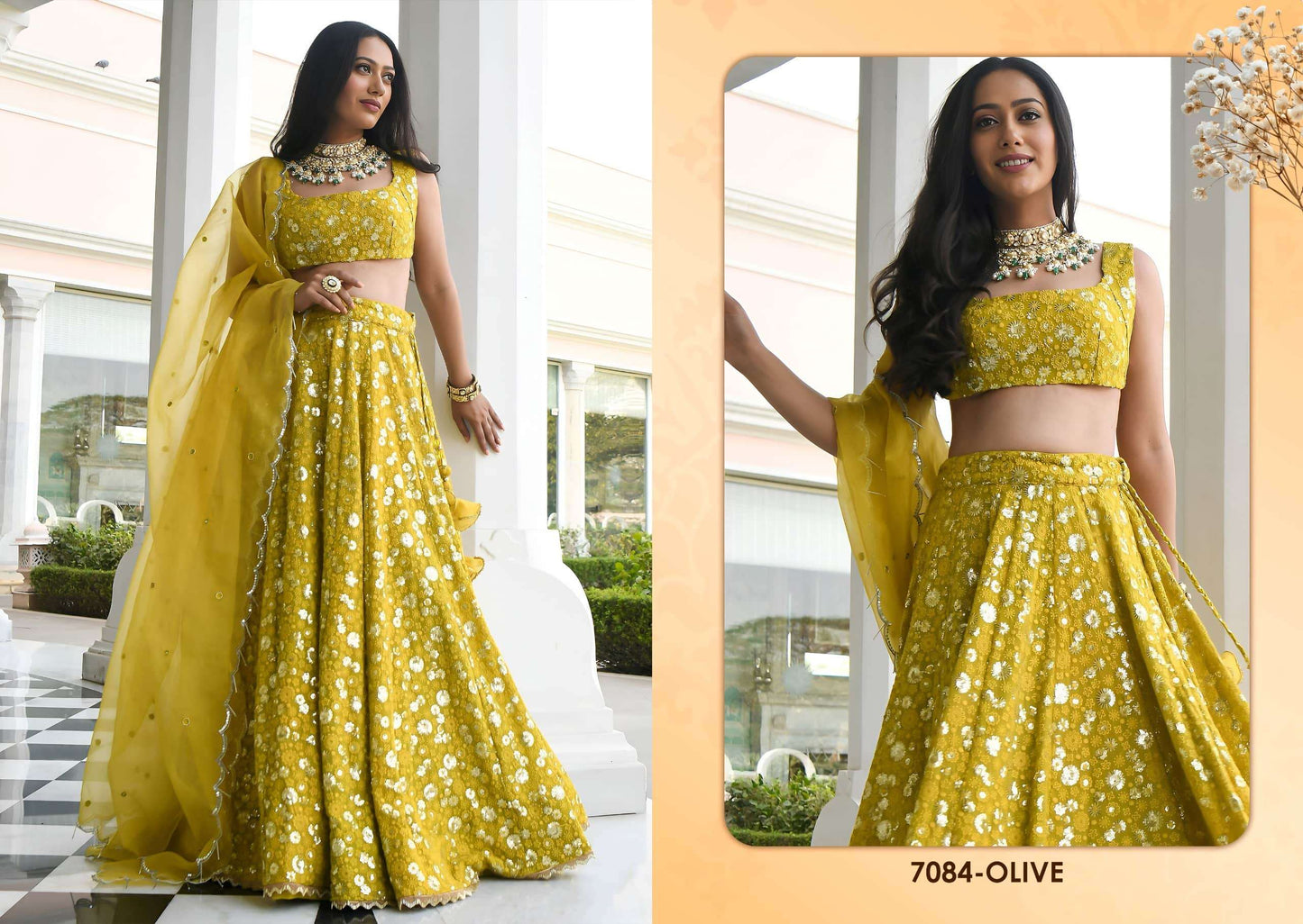 Zeel Clothing Vol-34 Georgette Embroidery Semi-Stitched Lehengas