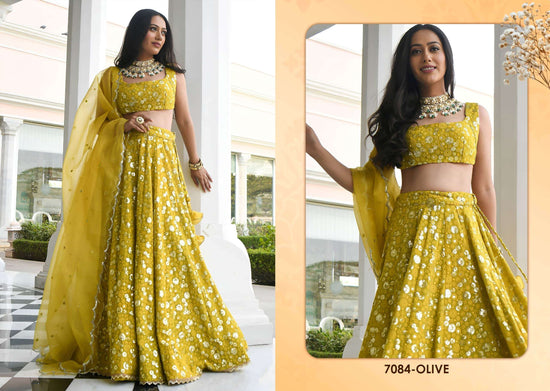 Zeel Clothing Vol-34 Georgette Embroidery Semi-Stitched Lehengas