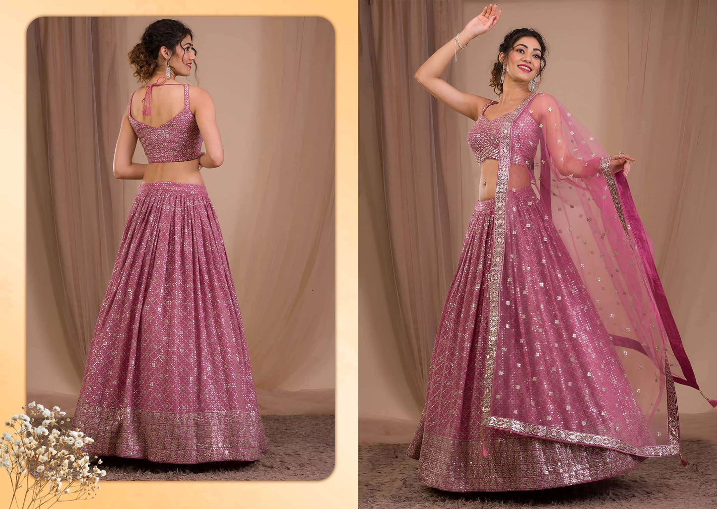 Zeel Clothing Vol-34 Georgette Embroidery Semi-Stitched Lehengas