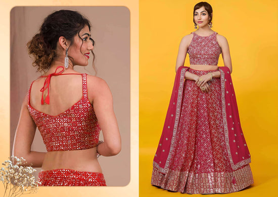 Zeel Clothing Vol-34 Georgette Embroidery Semi-Stitched Lehengas