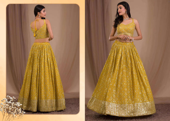 Zeel Clothing Vol-34 Georgette Embroidery Semi-Stitched Lehengas