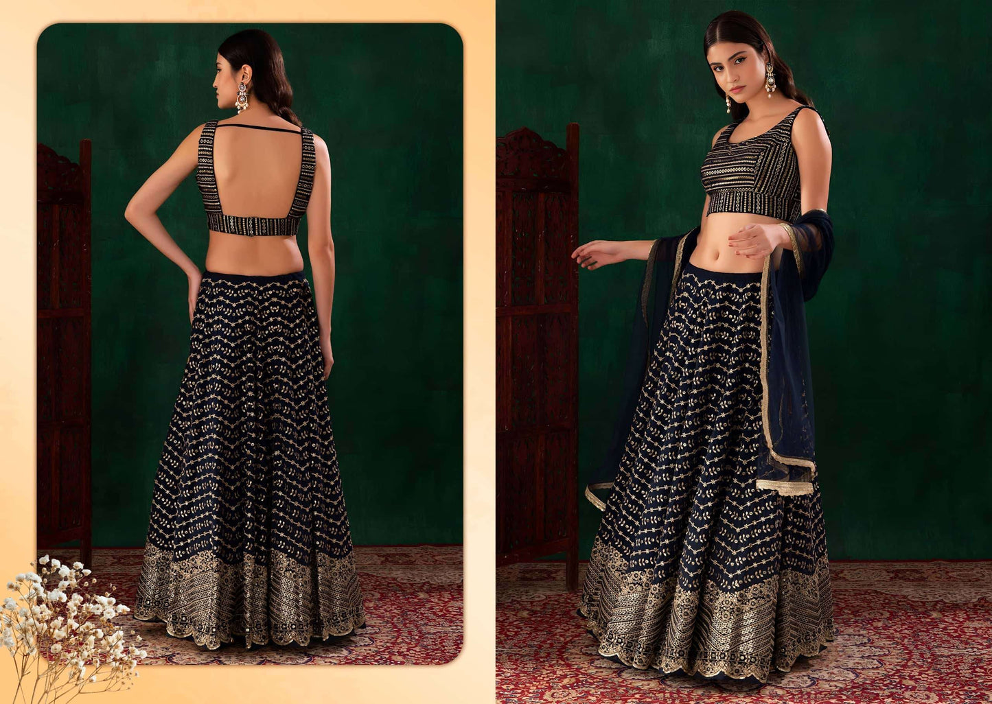 Zeel Clothing Vol-34 Georgette Embroidery Semi-Stitched Lehengas