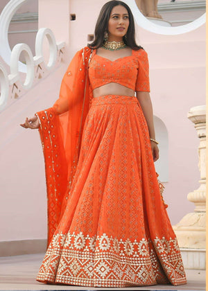 Zeel Clothing Vol-34 Georgette Embroidery Semi-Stitched Lehengas - Amrah Wholesale