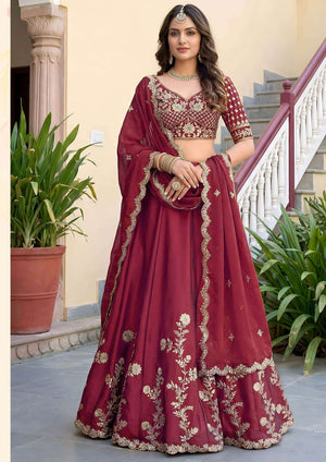 ZEEL Clothing Vol-36 Rangoli Silk Embroidered Semi Stitched Lehenga