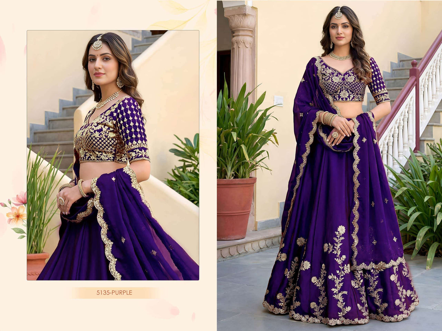 ZEEL Clothing Vol-36 Rangoli Silk Embroidered Semi Stitched Lehenga