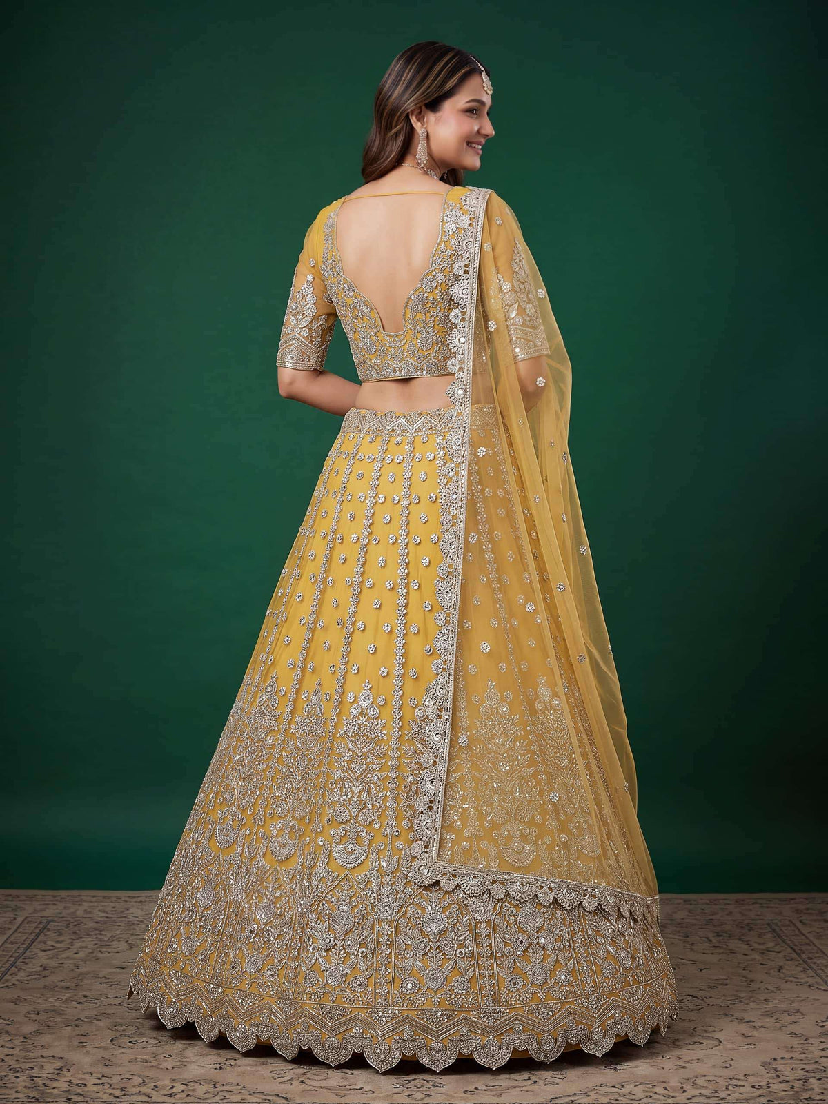 Zeel Clothing Vol-37 Mustard Gold Embroidery Semi-Stitched Lehenga Choli