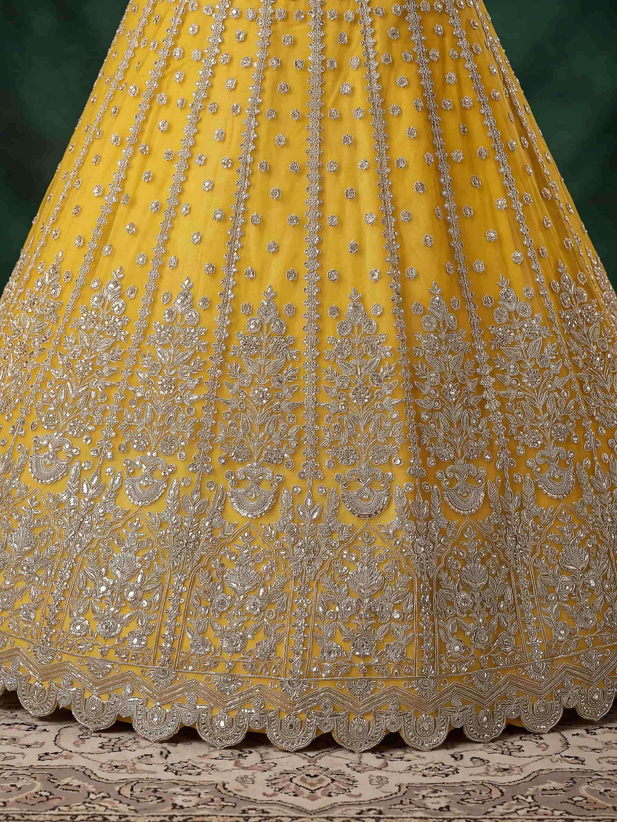 Zeel Clothing Vol-37 Mustard Gold Embroidery Semi-Stitched Lehenga Choli