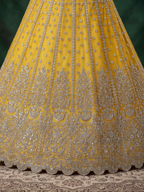 Zeel Clothing Vol-37 Mustard Gold Embroidery Semi-Stitched Lehenga Choli